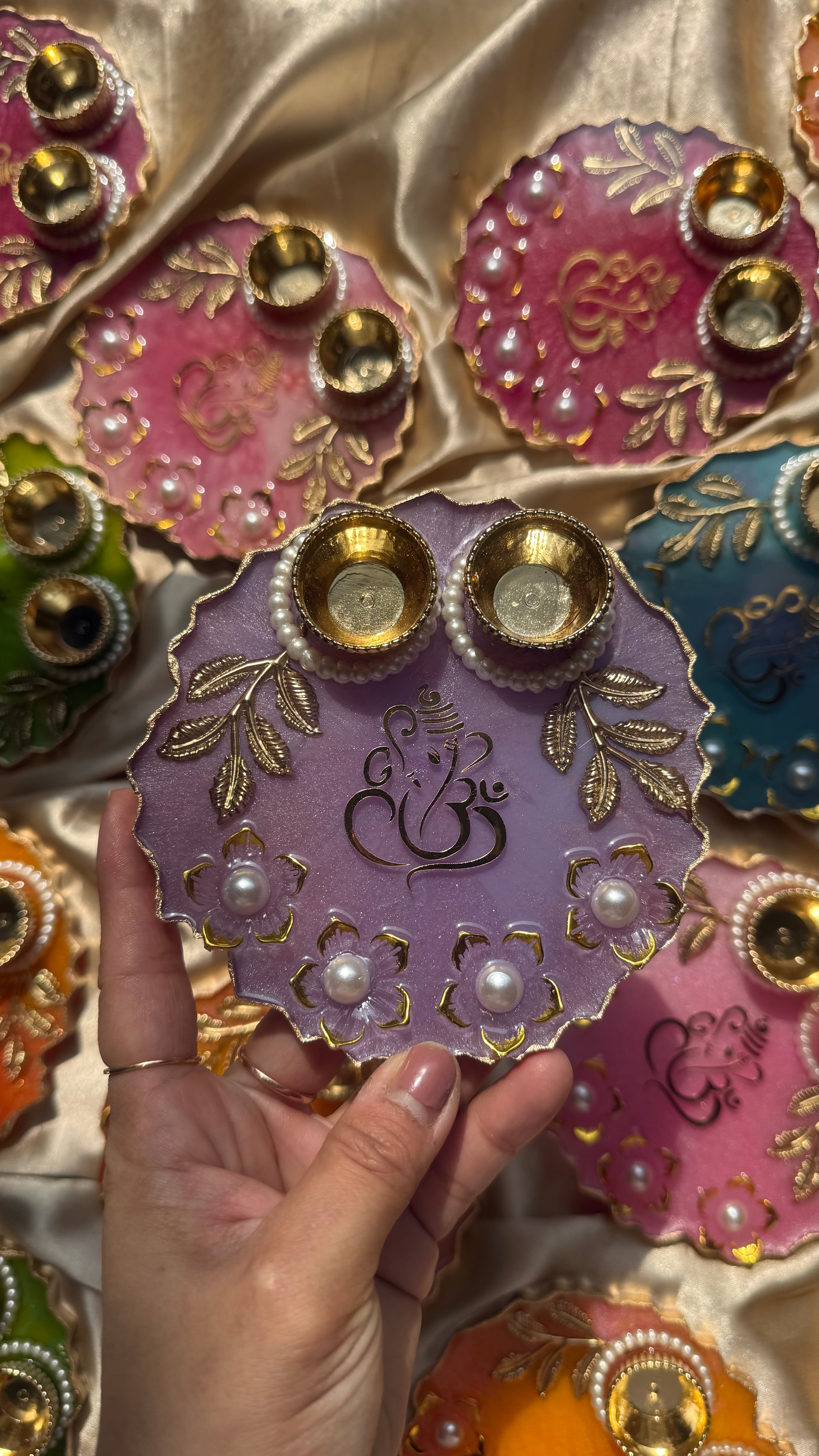 5 inches ganesha roli plate