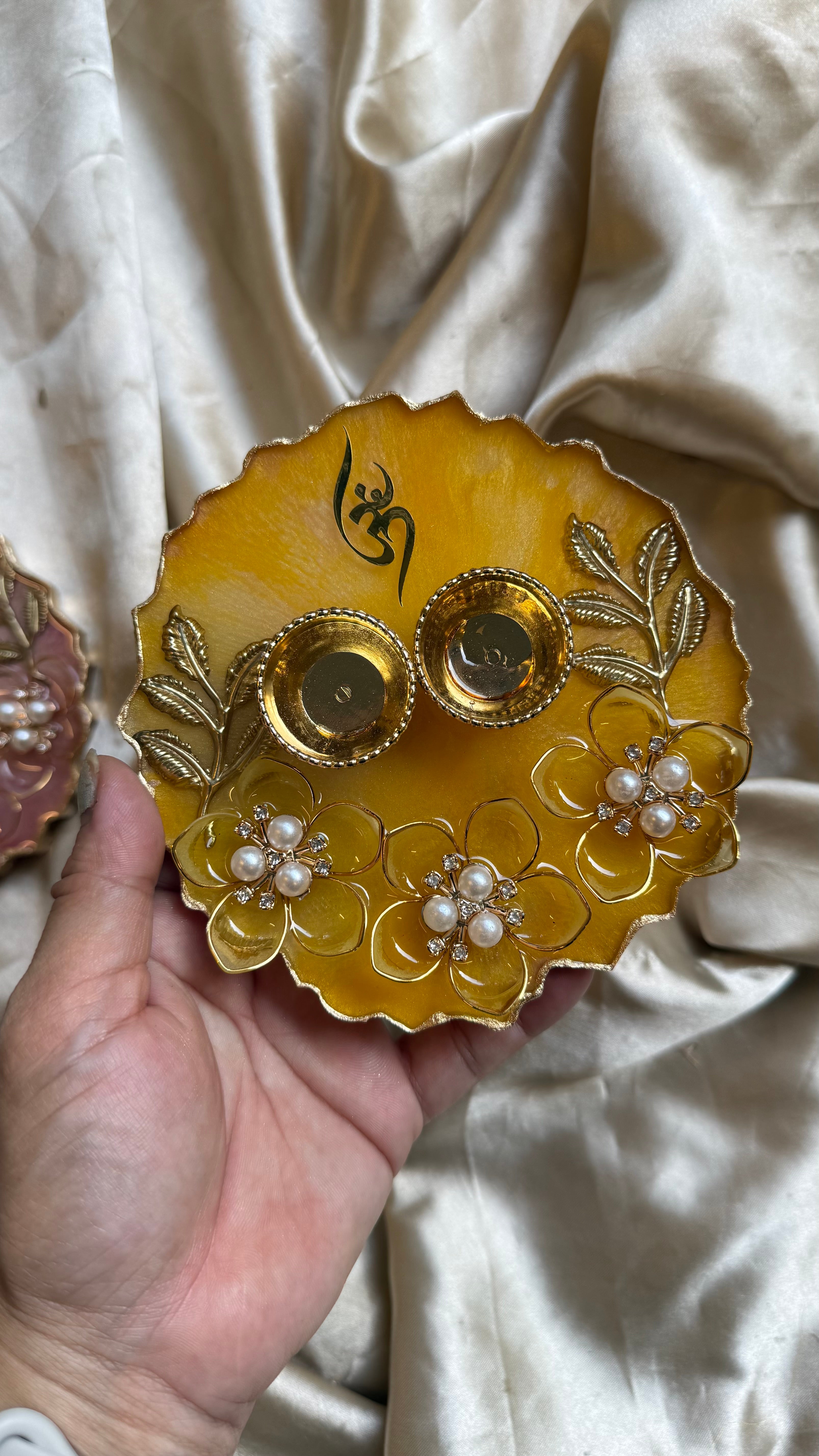 5 inches 3d flower thali
