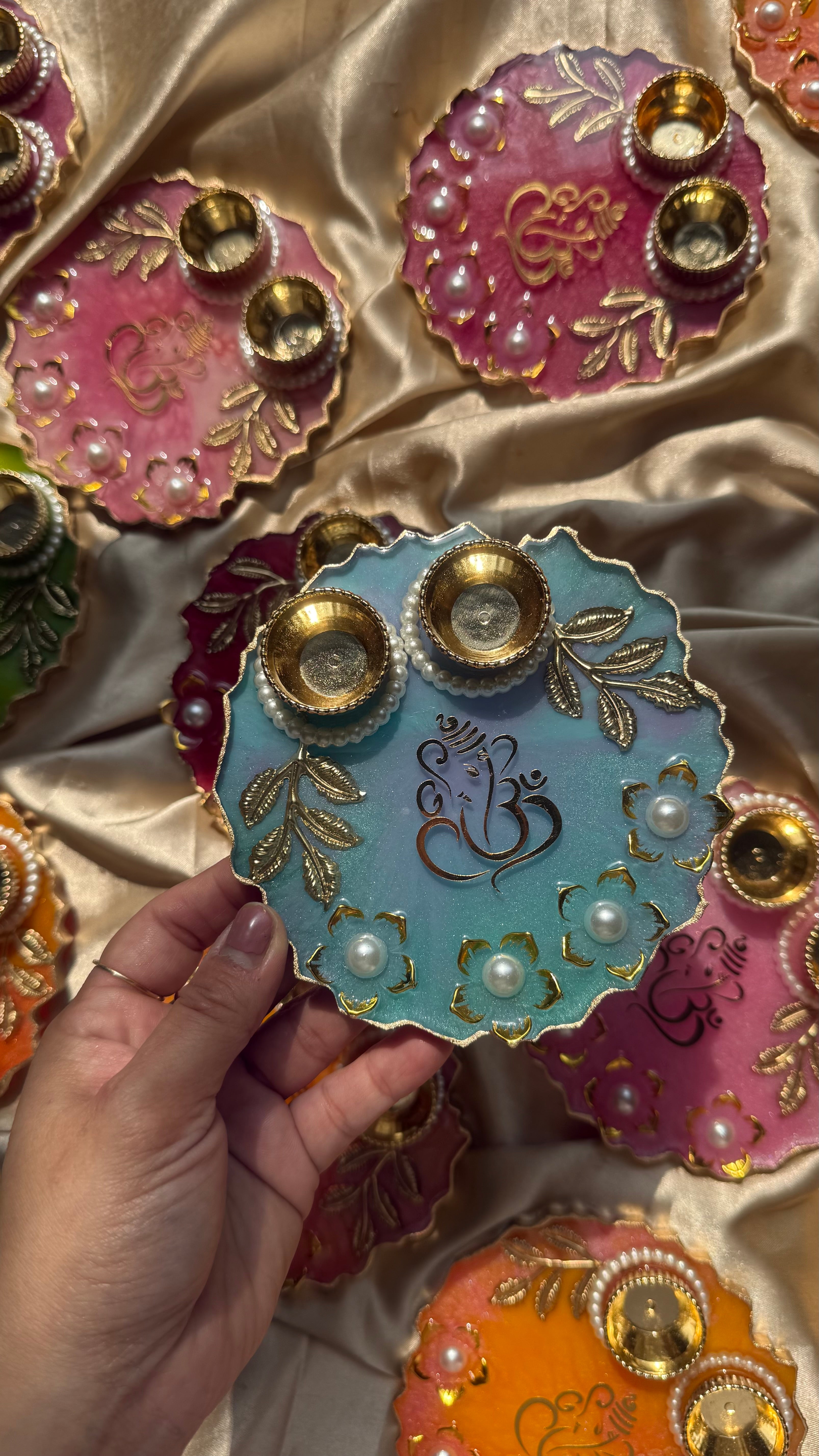 5 inches ganesha roli plate