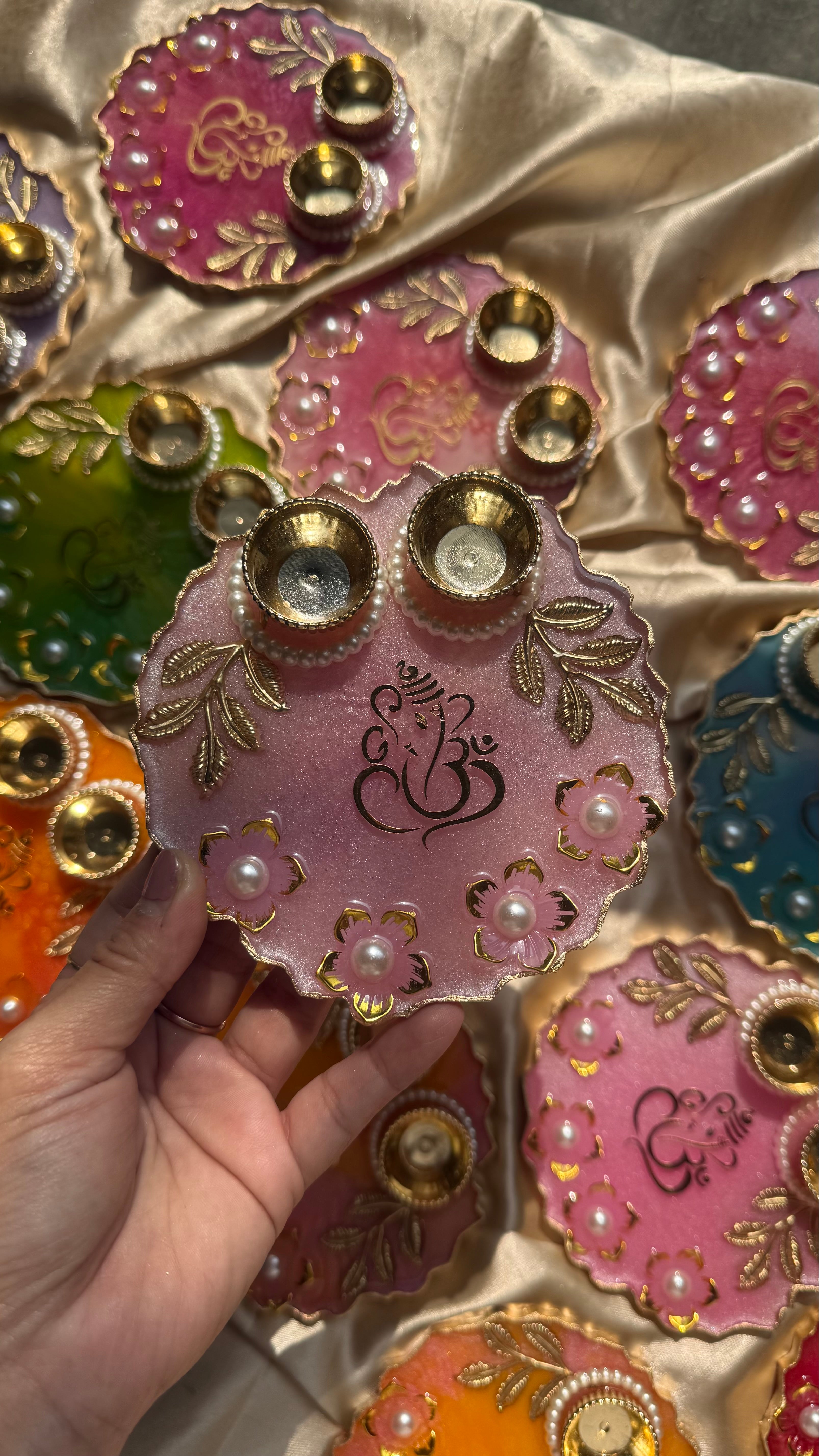 5 inches ganesha roli plate