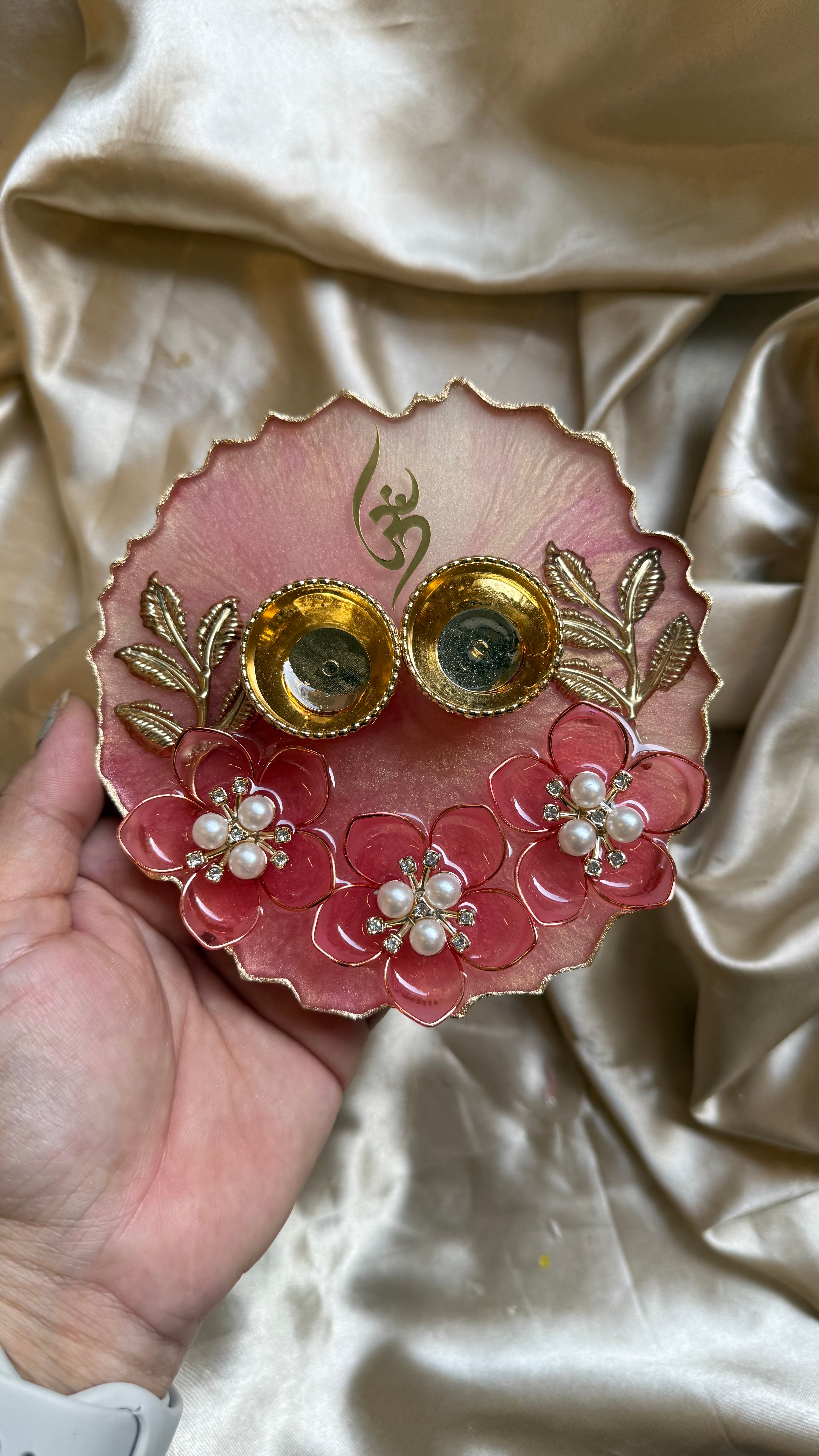 5 inches 3d flower thali