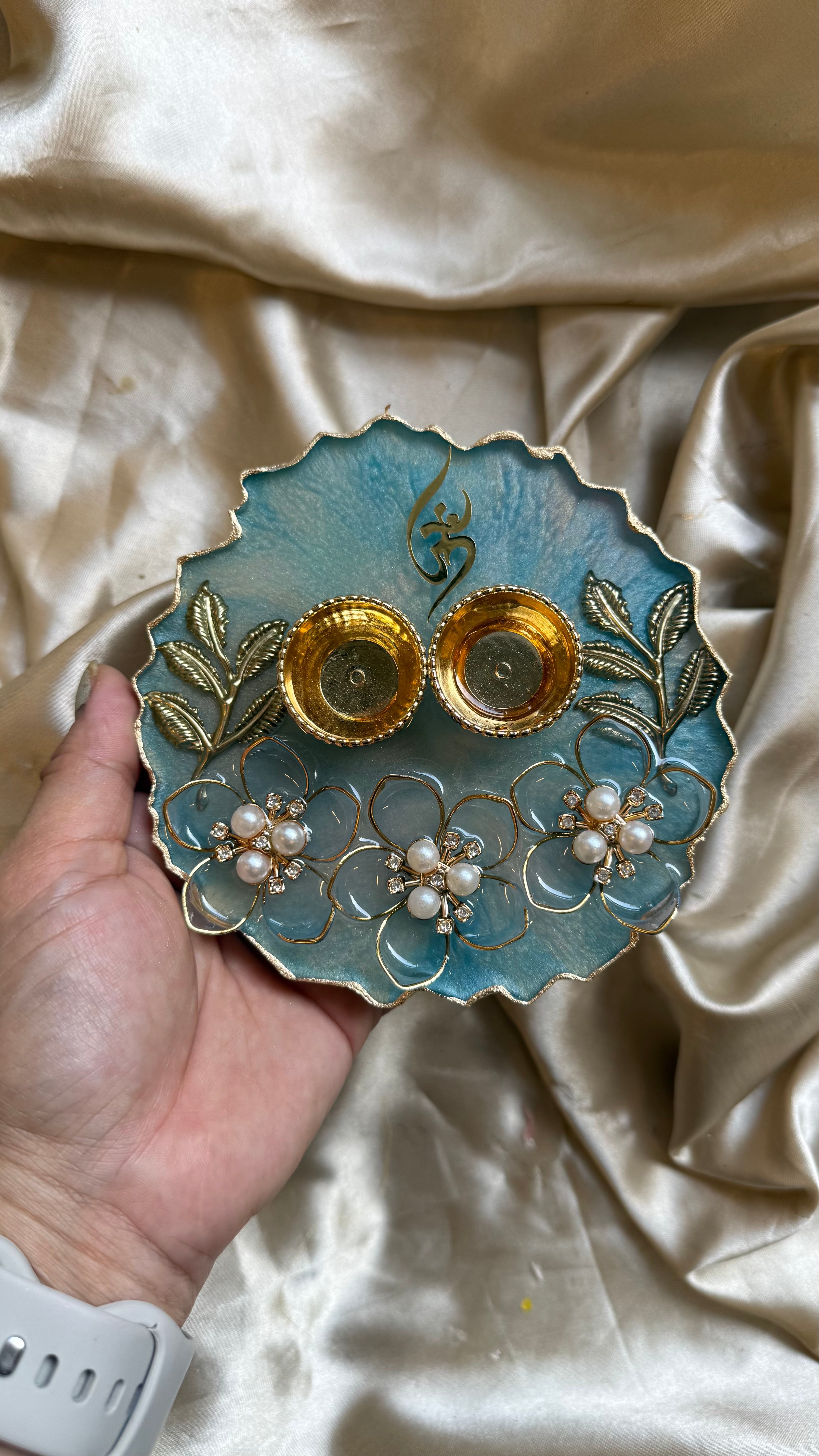 5 inches 3d flower thali