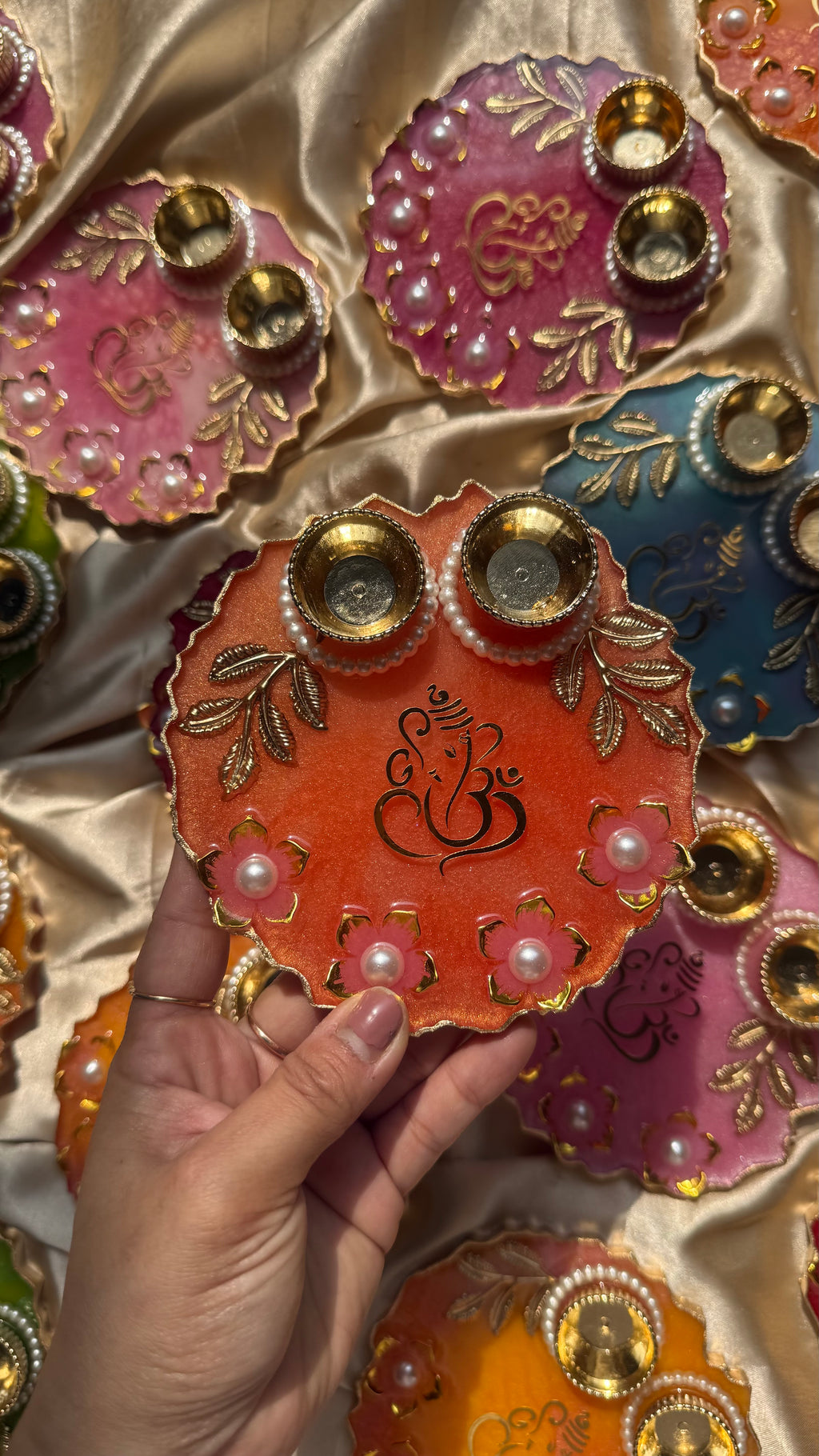 5 inches ganesha roli plate