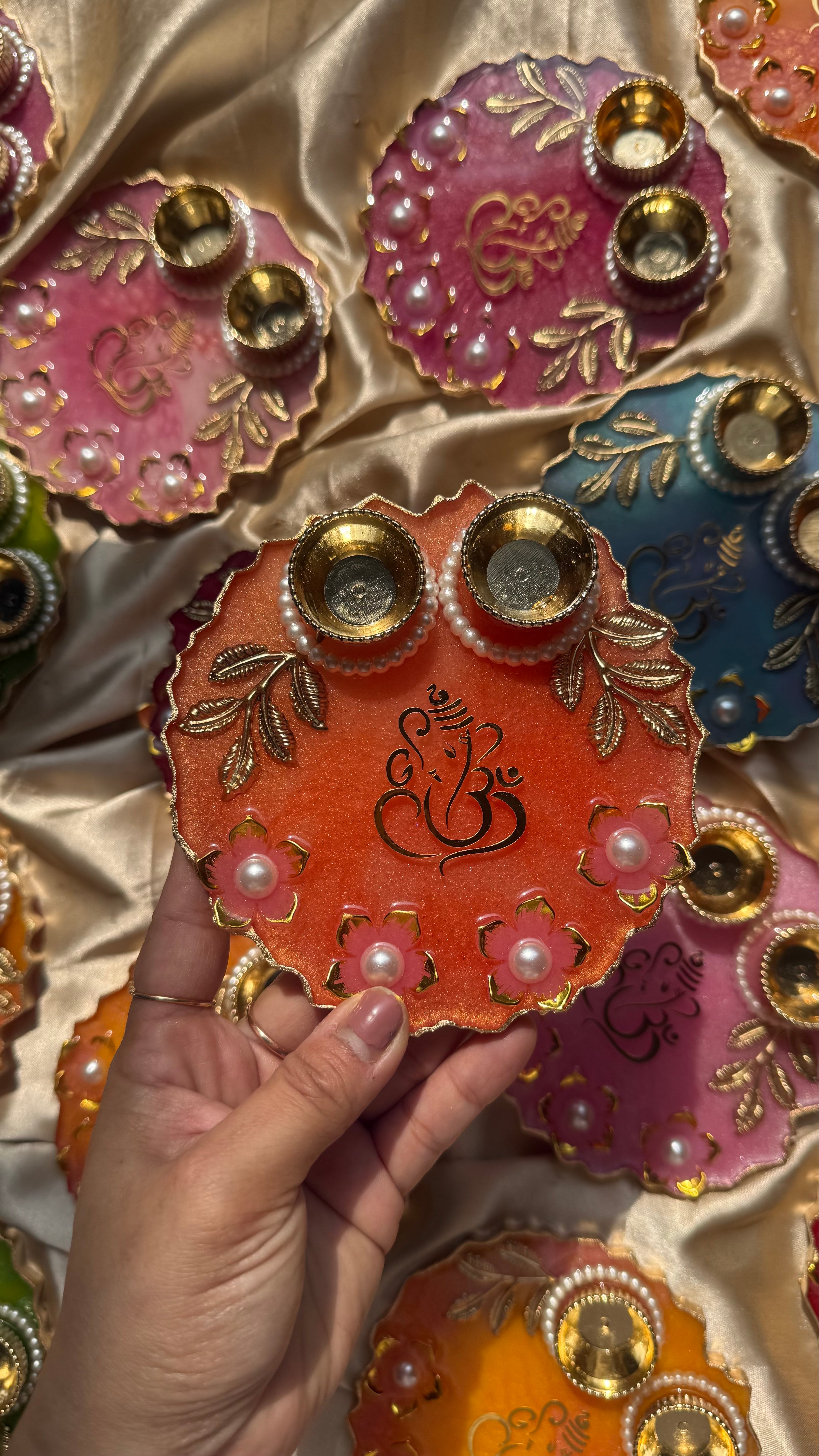5 inches ganesha roli plate