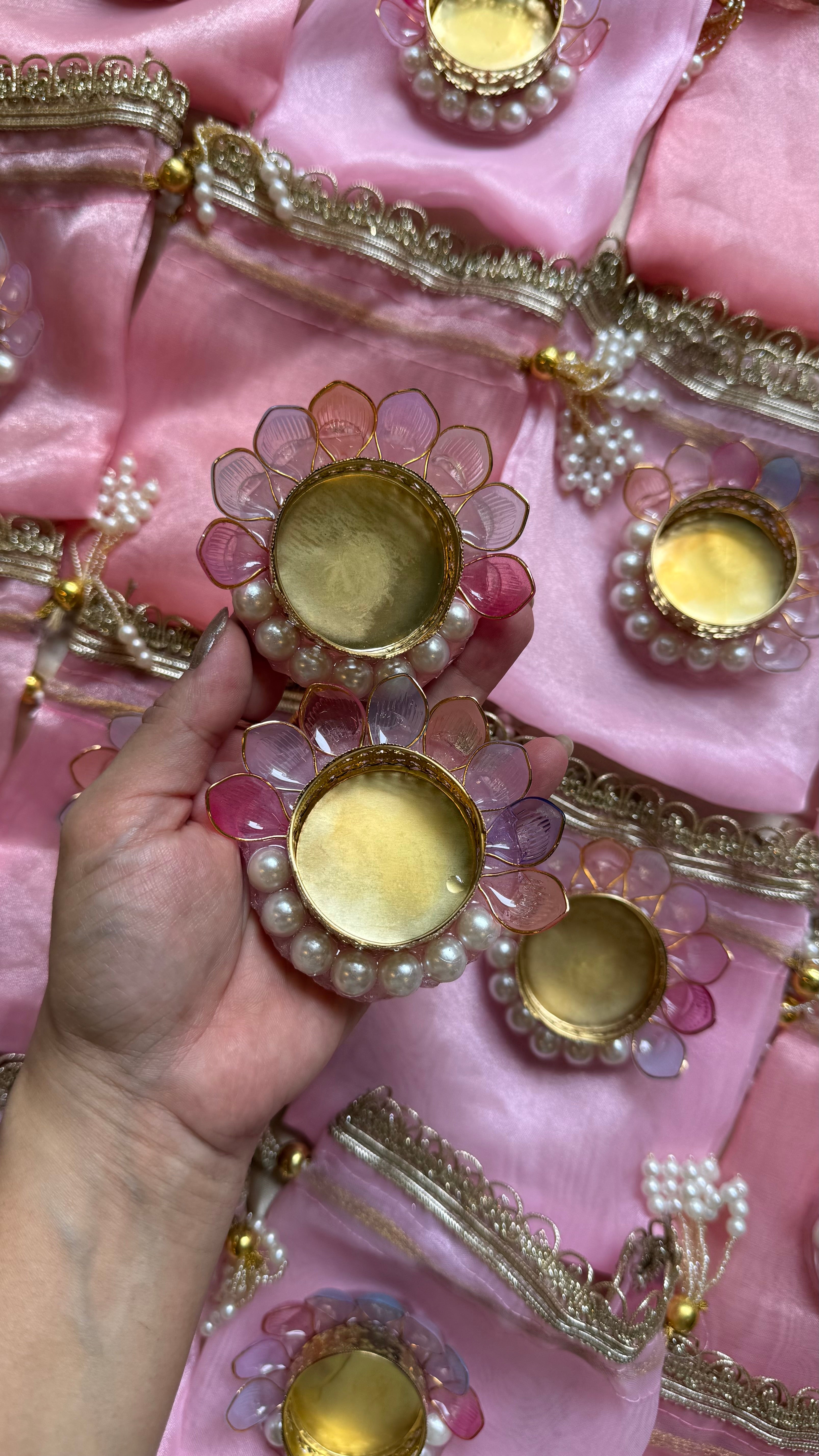 Half petal candle holders