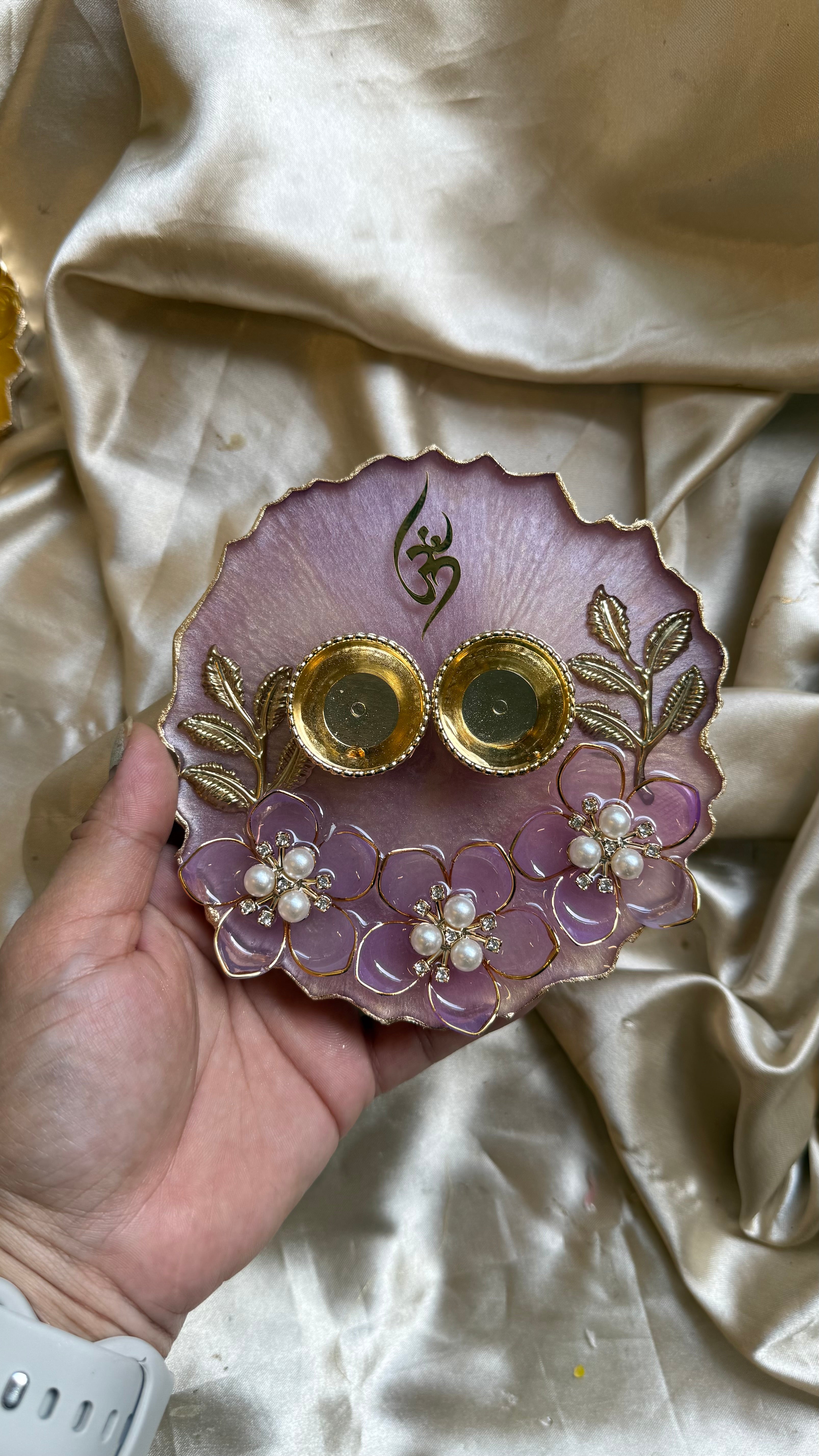 5 inches 3d flower thali