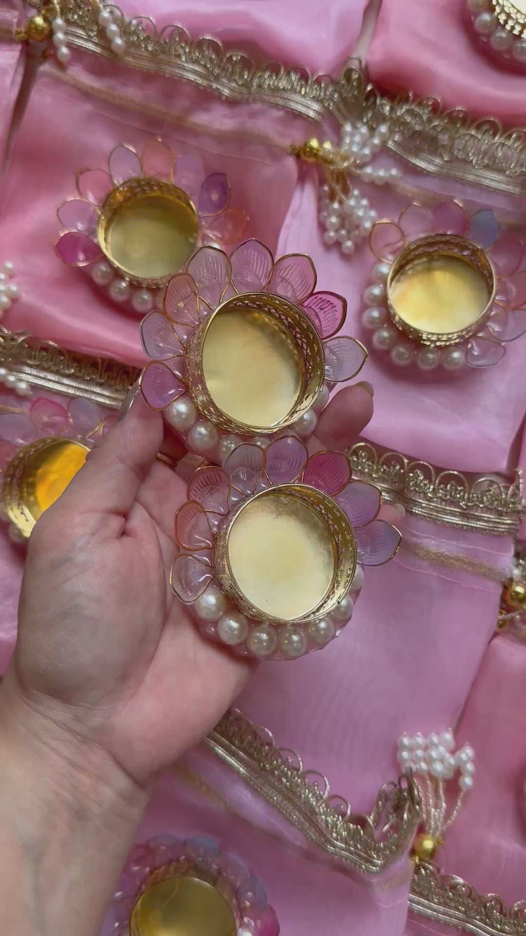 Half petal candle holders